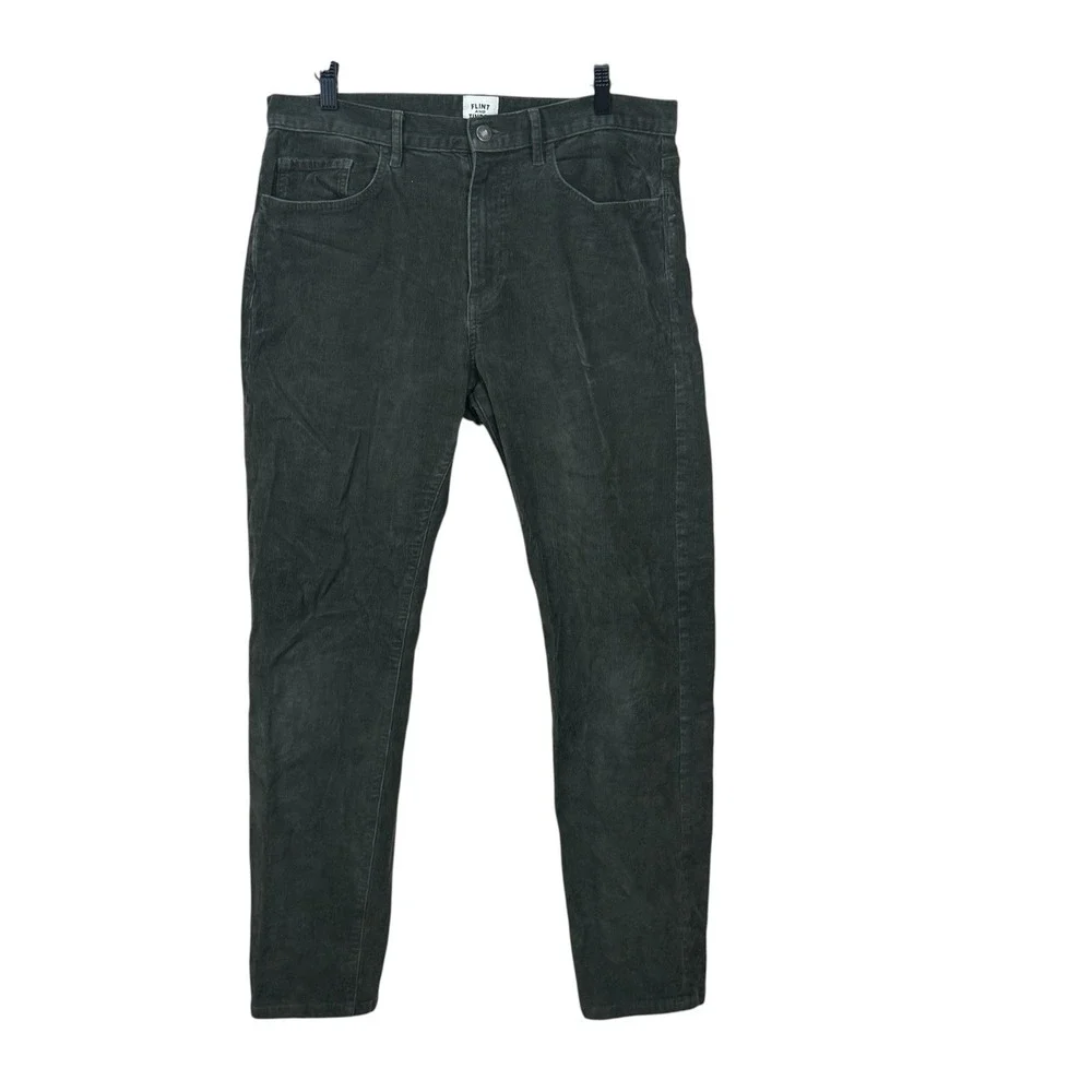 Flint And Tinder 365 Corduroy Pants Mens 32x30 Green Slim Fit Stretch 5 Pocket